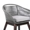 Armen Living Tutti Frutti Indoor Outdoor Dining Chair in Dark Eucalyptus Wood with Gray Rope and Gray Cushion LCTFSIGRY - alternate 4